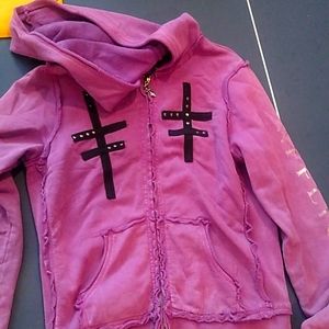 Women's purple affliction zip hoodie